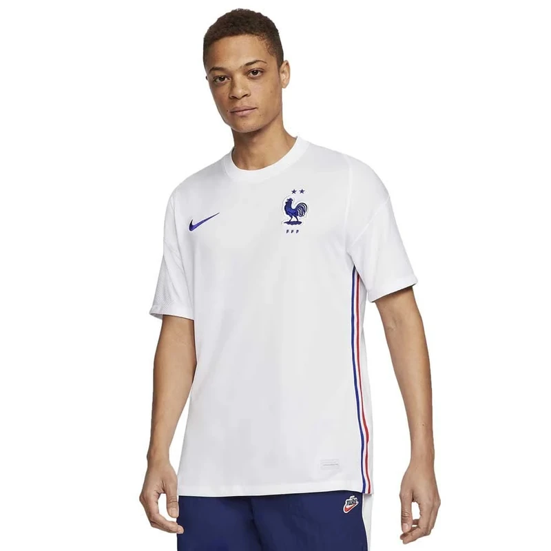 Nike Men's Federation Francaise de Football Breathe Stadium Maillot Exterieur T-Shirt, Opacity, White/Concord, Medium