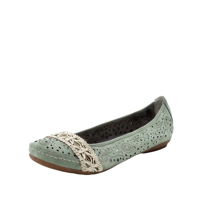 Rieker Ballerina White, Green 52, 6 UK