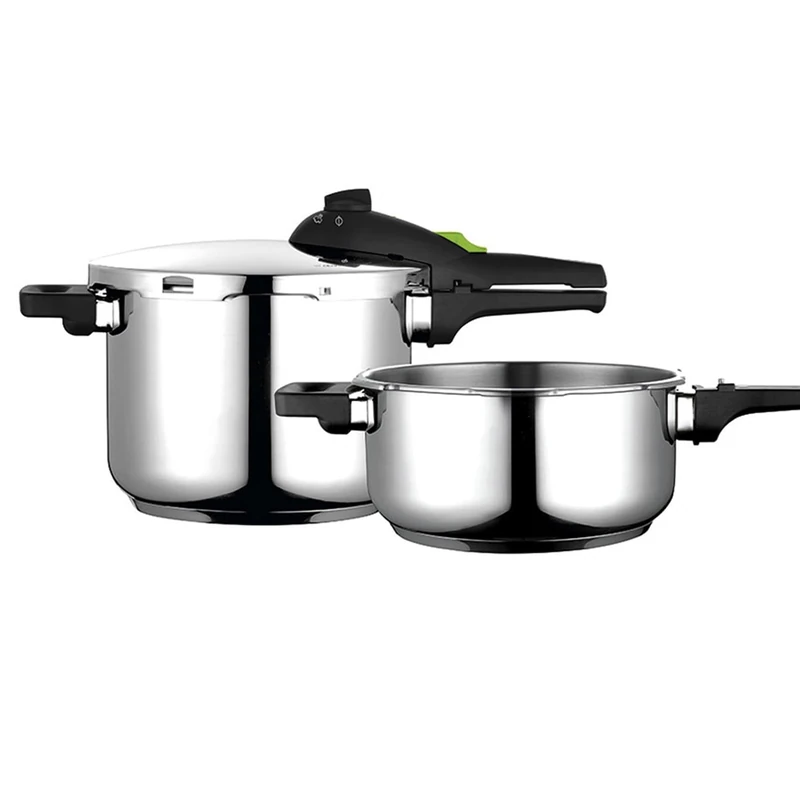 Fagor Rapid Xpress Pressure Cooker 6 + 4 Litres, Induction, Express Super Fast, Stainless Steel 18/10, All Types of Cookers, Thermo Diffuser Bottom, 2 Pressure Levels, 5 Safety Systems
