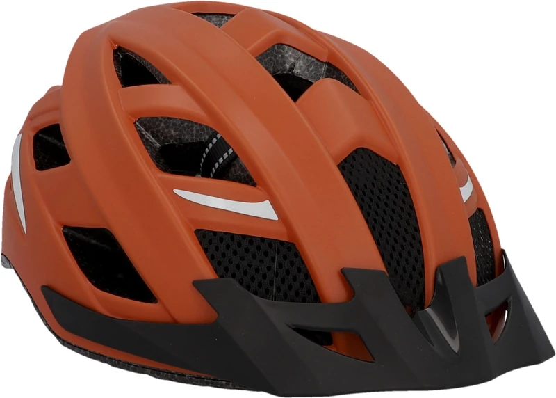 FISCHER Urban Plus Miami Adult Bicycle Helmet, City Helmet, L/XL, 58-61 cm, Brown, with Integrated LED Rear Light