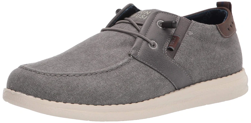 Nunn Bush Men's BREWSKI Wallabee Canvas MOC Toe Bungee Slip-ON Loafer, Grey, 11 UK