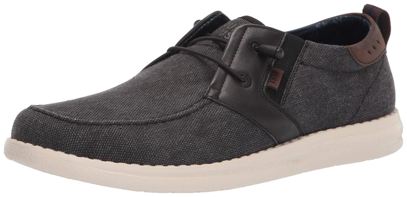 Nunn Bush Men's Brewski Moc Toe Slip-on Canvas Knit Loafer with Elastic Bungee, Black, 7 UK