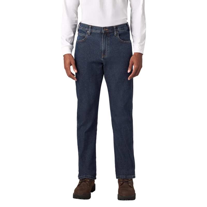 Dickies Men's Warming Temp-iq Denim 5-Pocket Jean, Stonewashed Indigo, 38W x 30L