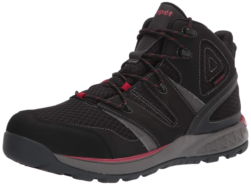 Propét Men's Veymont Hiking Shoe, Black/Red, Numeric_10 X-Wide