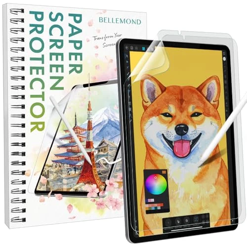 BELLEMOND - 2 Pieces - Japan Protective Film Kent PET Matte Paper for iPad Air 10.9" (2022/2020) - Reduces Wear of Apple Pencil - WIPDA4109PLK