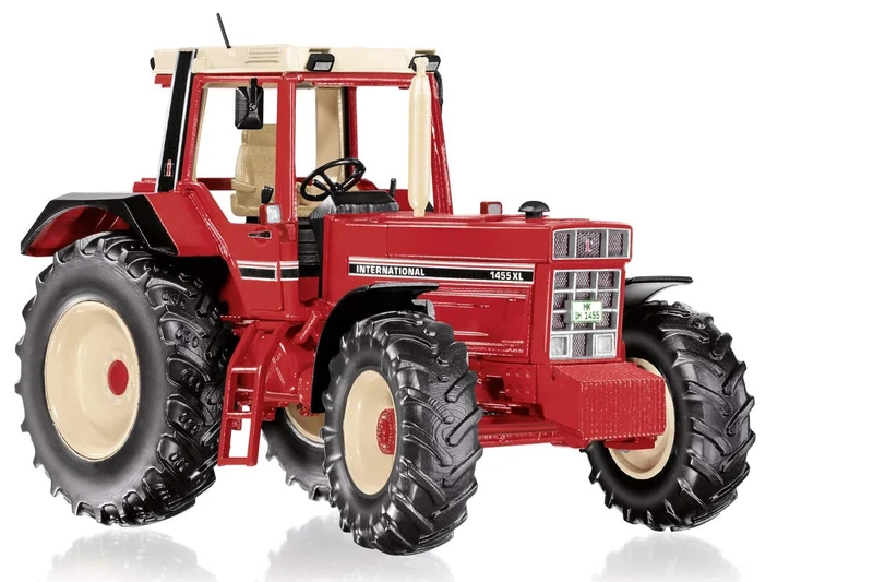 Wiking 077852 IHC 1455 XL Model Tractor, 1:32, Metal/Plastic, from 14 Years, Interchangeable Exhaust Pipes, Removable Front Weight, Opening Doors