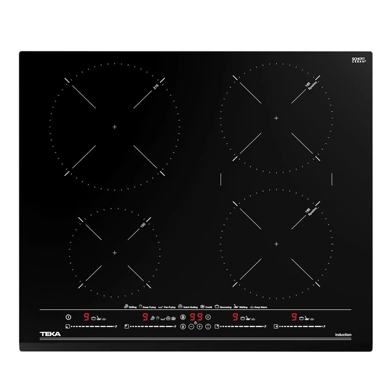 TEKA Induction Hob with 4 Cooking Zones, Hob with Pot Detection, 8 Direct Selection Functions Including Keeping Warm and Synchro, Child Lock - 60 cm