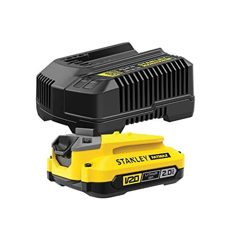 STANLEY Fatmax V20 Li-Ion 18V 2A Charger and Tool Adapter Bundle with 1 2AH Battery