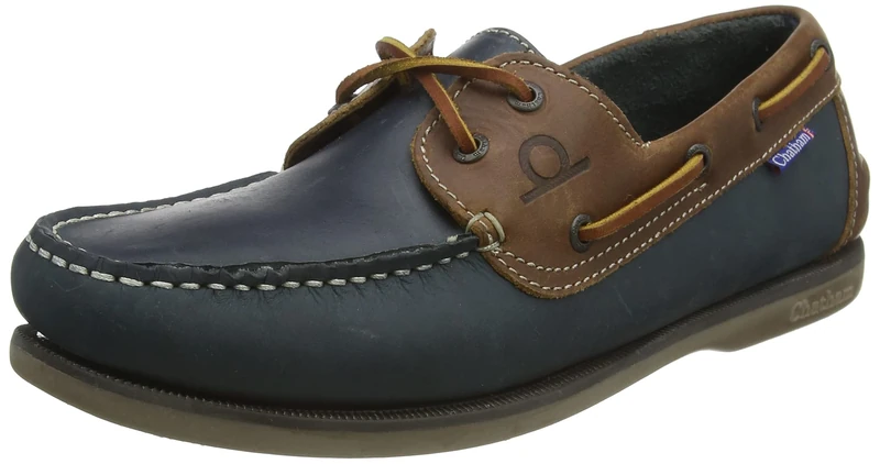 Chatham Men's Whitstable Boat Shoe, Navy Tan, 9 UK