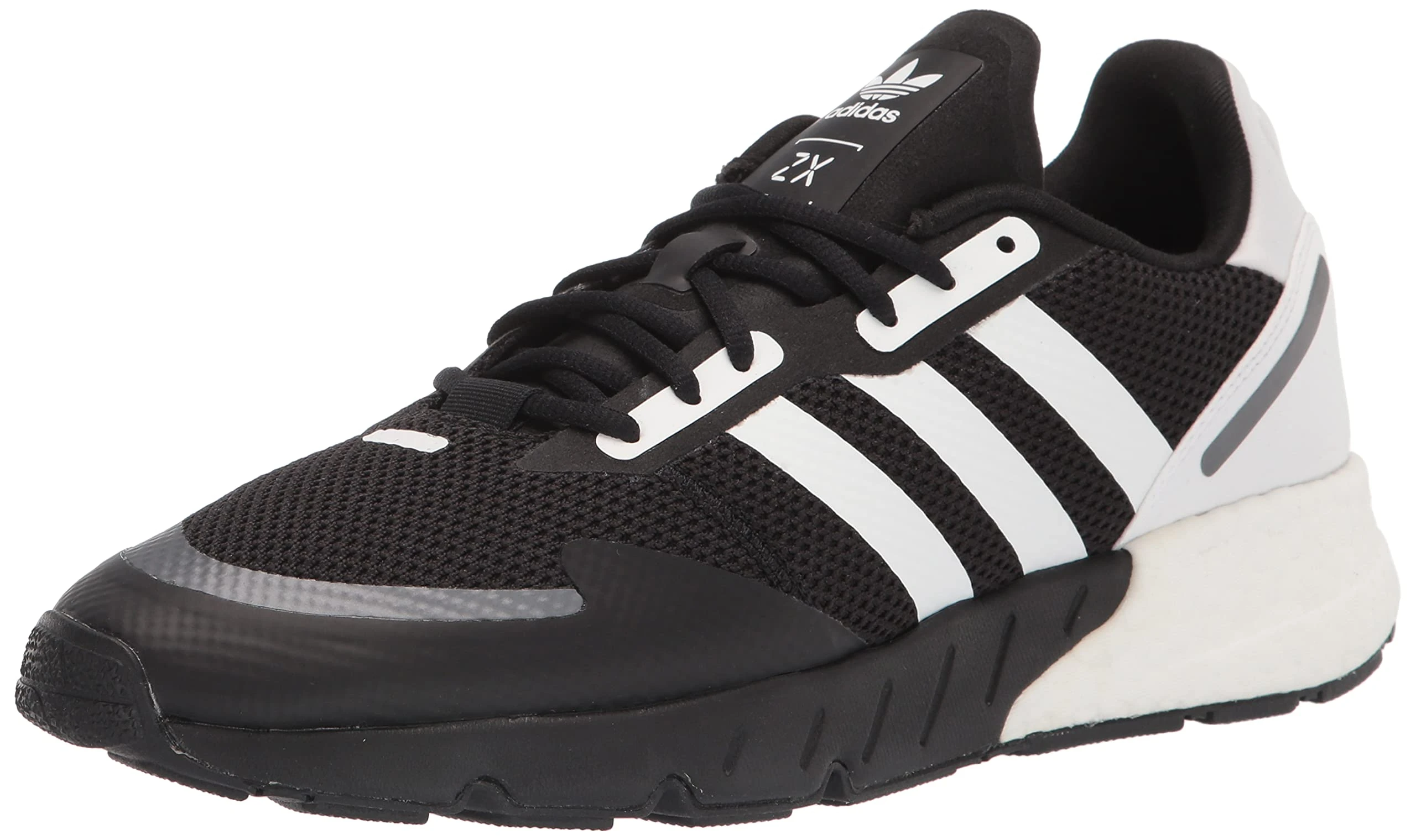 adidas Originals Men's Zx 1K Boost Sneaker, Black/White/Black Silver Metallic, 11