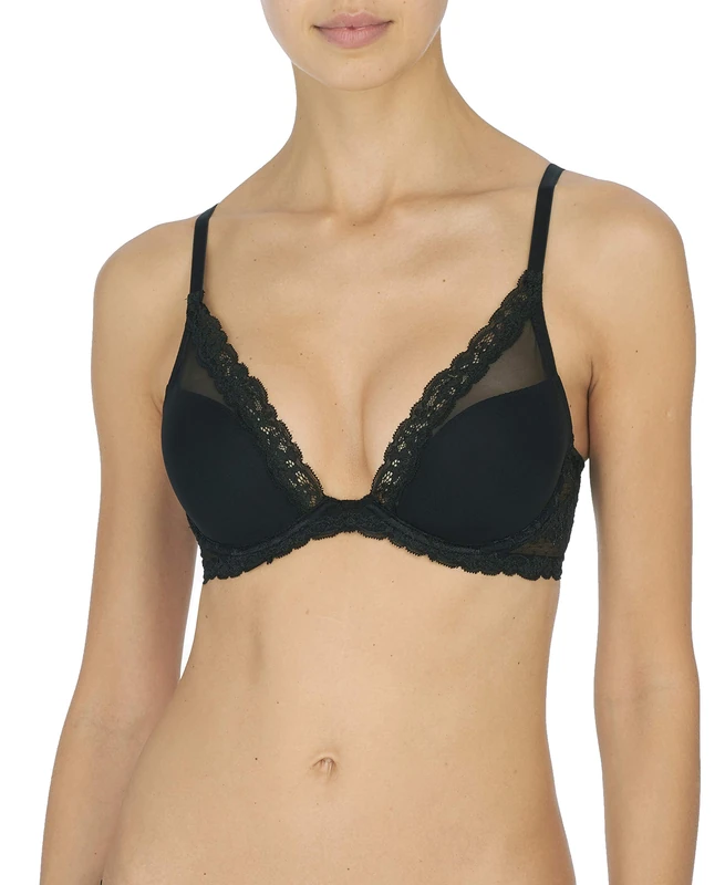 Natori Women's Feathers Luxe Contour Underwire Bra (Black, 38DD) - Image 1