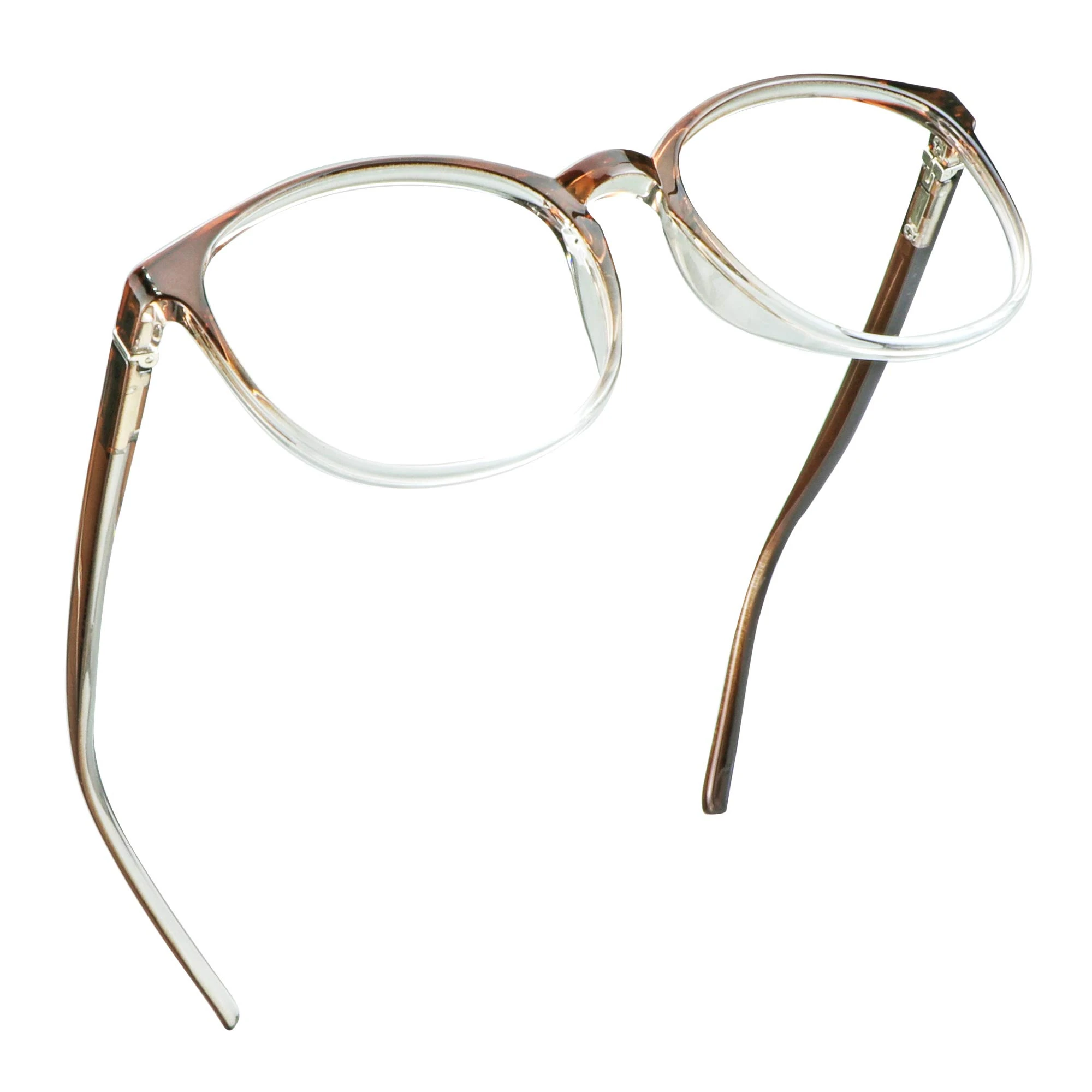 LifeArt Blue Light Blocking Glasses, Computer Reading Glasses, Gaming Glasses with Spring Hinge, TV Glasses for Women Men, Anti Glare (Clear Brown, 2.00 Magnification)