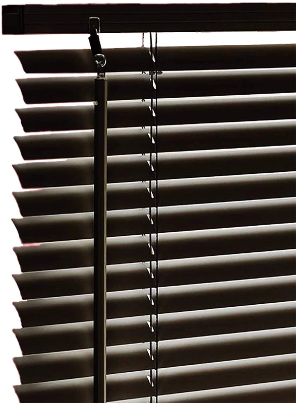 PVC Venetian Blind Blinds Easy Fit Curtains Trimmable Metal Headrail & Fittings Windows Treatment Shutters Twist Open Close Pay only 1 Flat shipping £3.99 for multiple buying (Black, 210 W x 213 L)