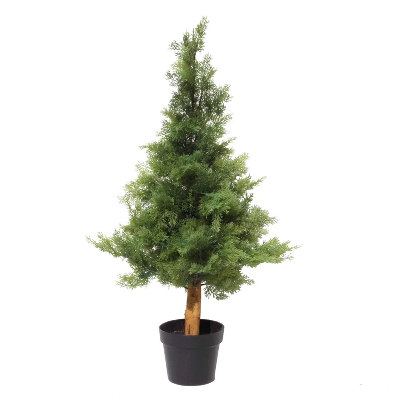 Leaf Artificial Cedarwood/Cypress Topiary Tree, UV Protected, Cedar Standard, 95cm