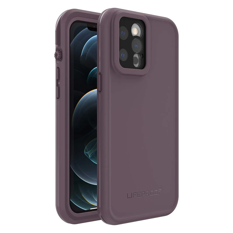 LifeProof iPhone 12 Pro Max FRĒ Series Case - OCEAN VIOLET (BERRY CONSERVE/DUSTY LAVENDER), waterproof IP68, built-in screen protector, port cover protection, snaps to MagSafe - Image 1