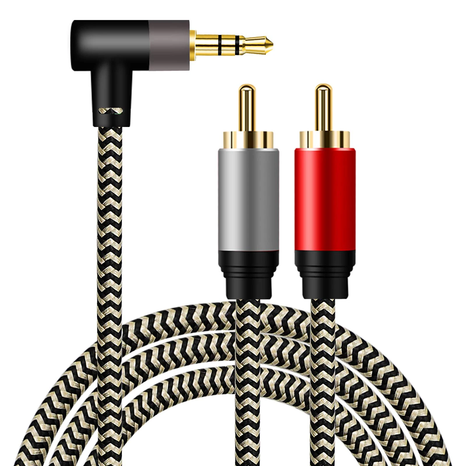 3.5mm to 2RCA Audio Cable 4M,Hanprmeee [Dual Shielded Gold-Plated] 3.5mm Male to 2RCA Male Stereo Audio Adapter Coaxial Cable Nylon Braided AUX RCA Y Cord for Smartphones, MP3, HDTV. (4M/12FT)