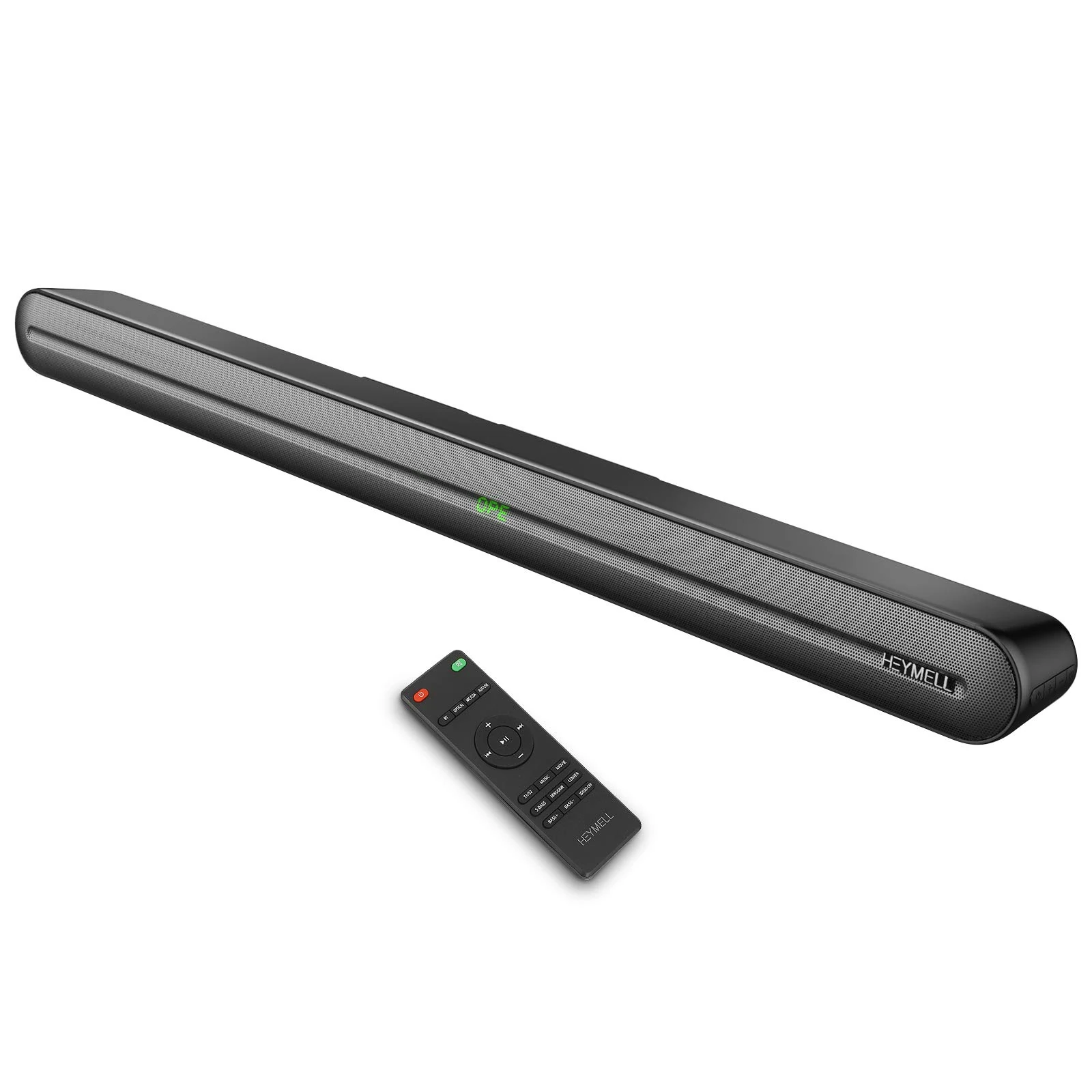 Heymell 2.1ch 150W Clear Voice Dialogue Enhancer Bluetooth Soundbar for 32"-55" TV Built-in Subwoofer,36" Long Sound Bar for tv, HDMI ARC Optical AUX.