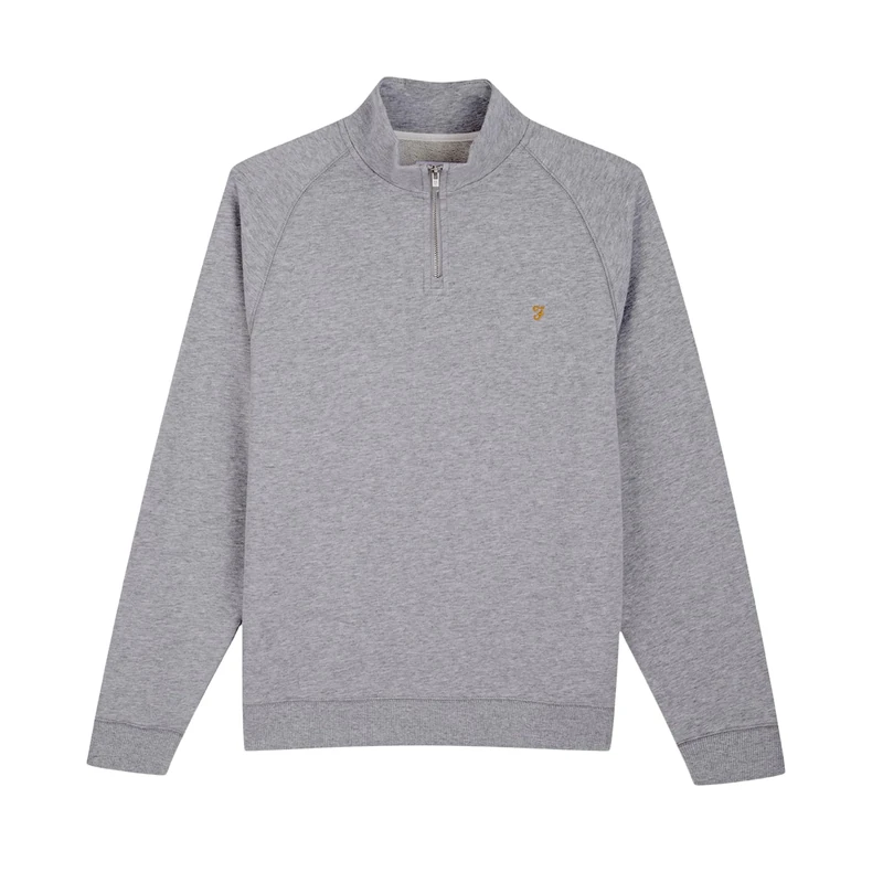 Farah Mens Zip Jumper Light Grey Marl M