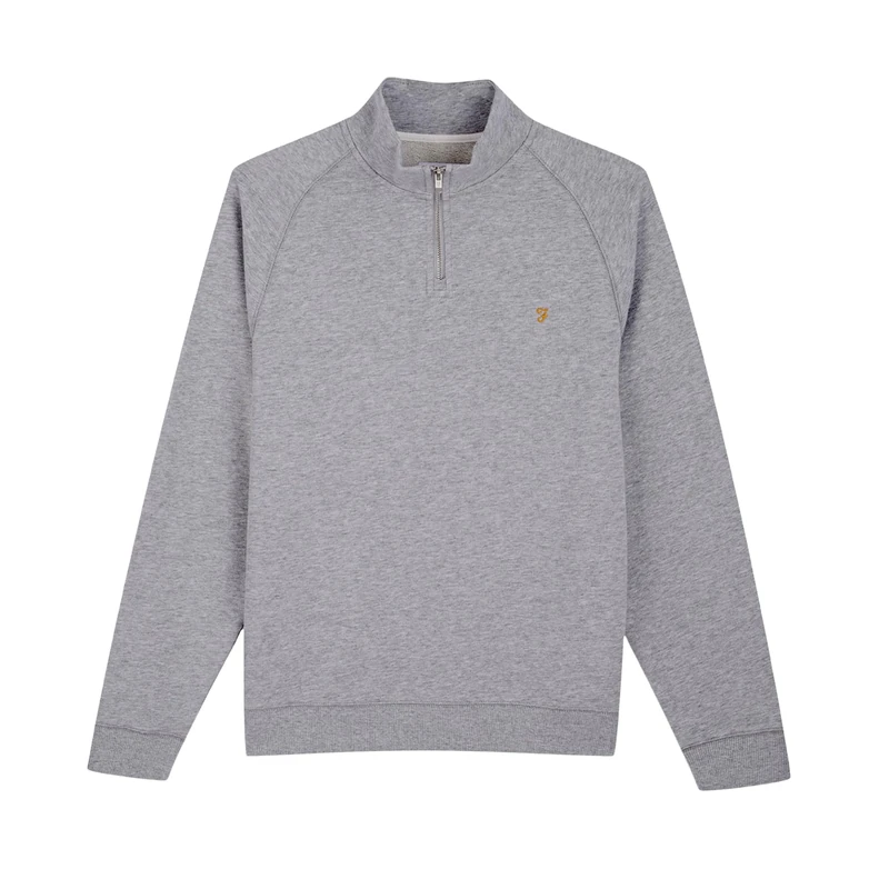 Farah Mens Zip Jumper Light Grey Marl XL