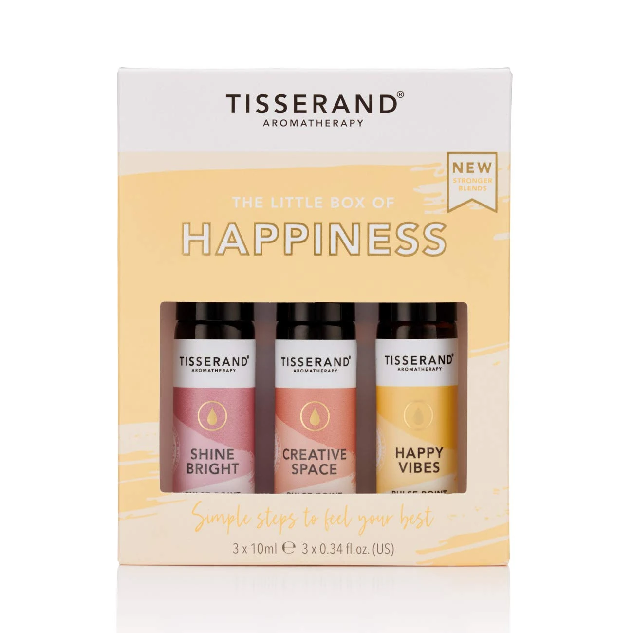 Tisserand Aromatherapy - The Little Box of Happiness - Shine Bright, Creative Space, Happy Vibes - 100% Natural Pure Essential Oils - 3x10ml