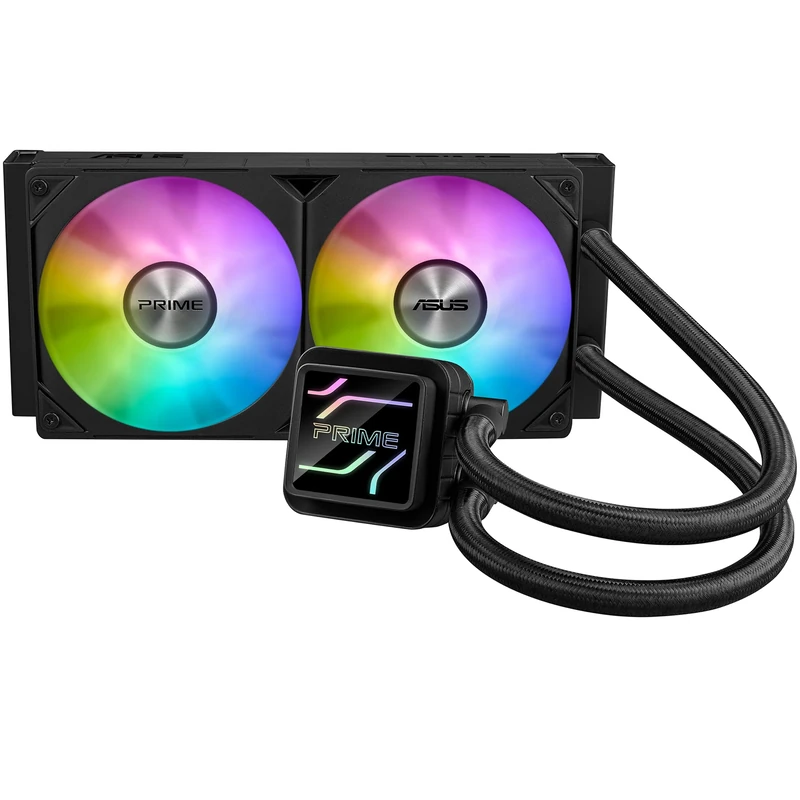 ASUS PRIME LC 240 ARGB 240mm Liquid CPU Cooler, ARGB Fans, Customisable Infinity Mirror Lenses