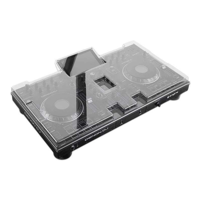 Decksaver Cover for Denon Prime 2- Super-Durable Polycarbonate Protective lid in Smoked Clear Colour, Made in The UK - The DJs' Choice for Unbeatable Protection