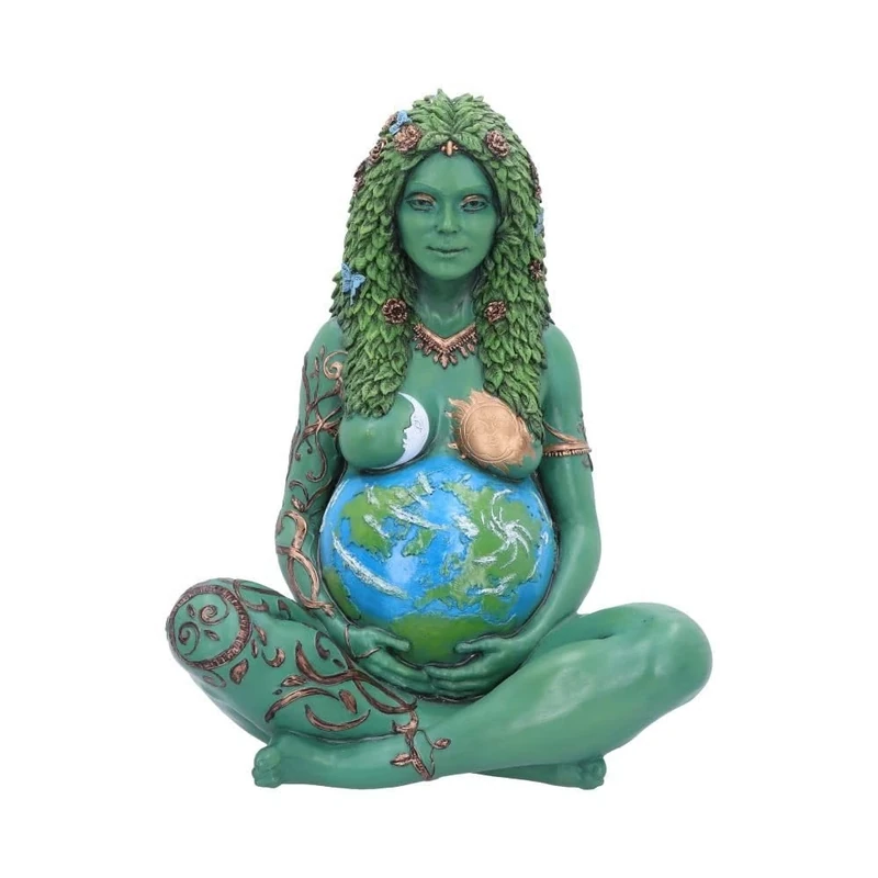 Nemesis Now Large Ethereal Mother Earth Gaia Art Statue Painted Figurine, Resin, Green, 30cm
