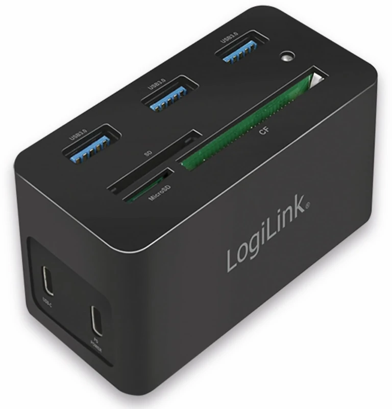LogiLink UA0370 - USB-C Multiport Mini Dock 10-in-1 Connector with PW (Power Delivery), Black