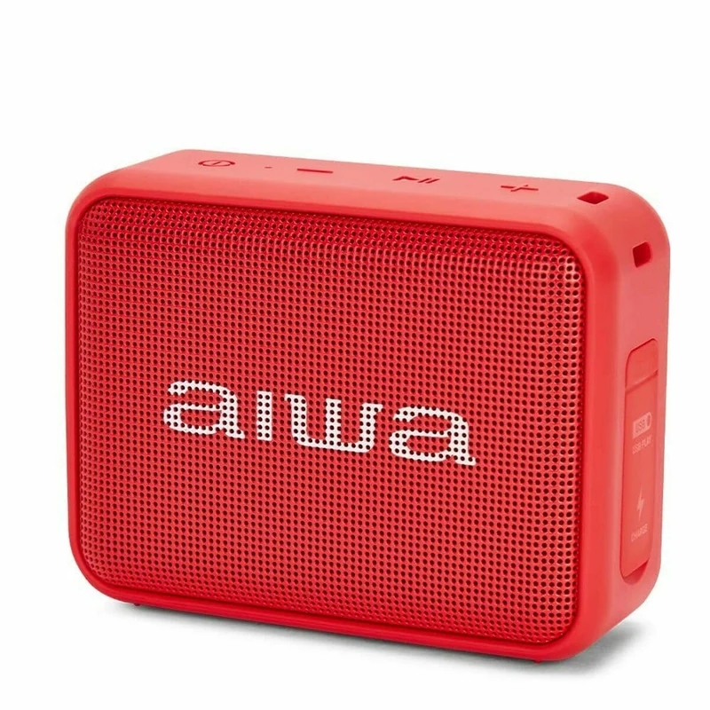 Aiwa BS-200RD: Portable Wireless Bluetooth Speaker, True Wireless Stereo, Waterproof Colour: Red