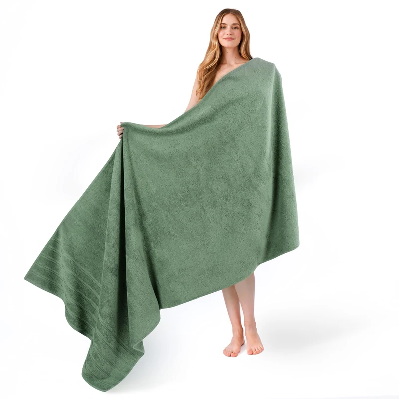 American Soft Linen Jumbo Large Bath Towels, 100% Turkish Cotton Bath Sheet 35 in 70 in, Bath Towel Sheets for Bathroom, Bath Sheet Towels, Sage Green Bath Sheet