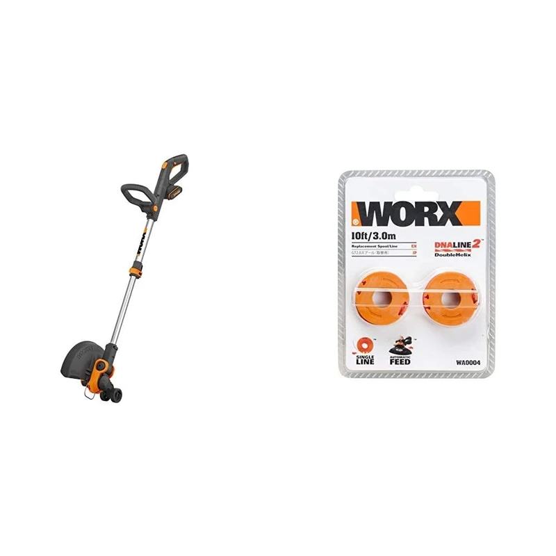 WORX WG163E.1 18V 20V MAX Cordless Grass Trimmer with Command Feed & WA0004 Replacement Grass Trimmer Spool: WG154E, WG157E, WG169E, WG163E