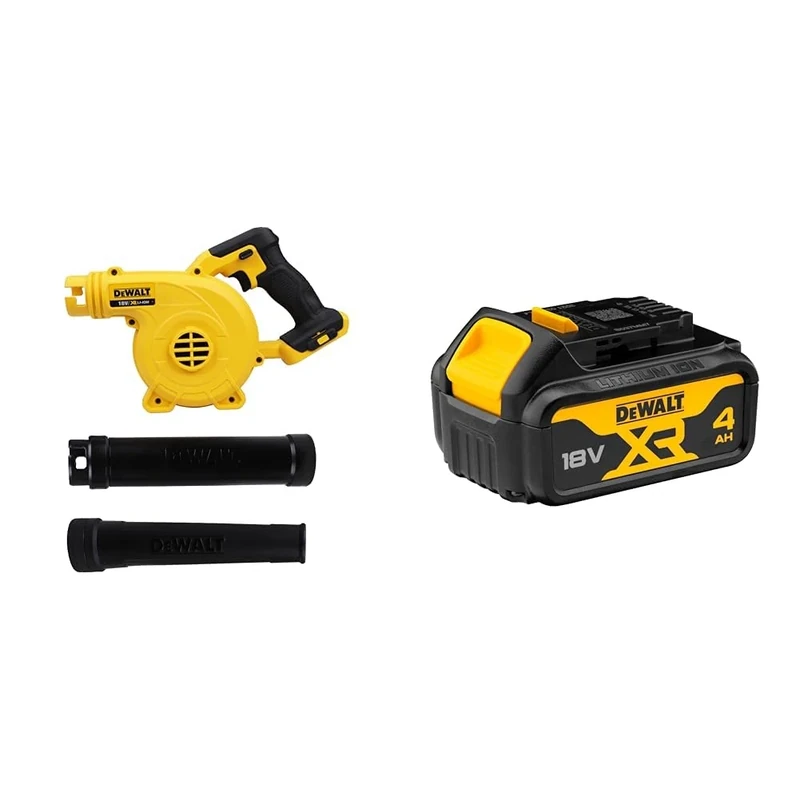 DEWALT DCV100-XJ 18 V Li-Ion XR Compact Cordless Blower - Bare Unit & 18V XR Lithium-Ion Battery
