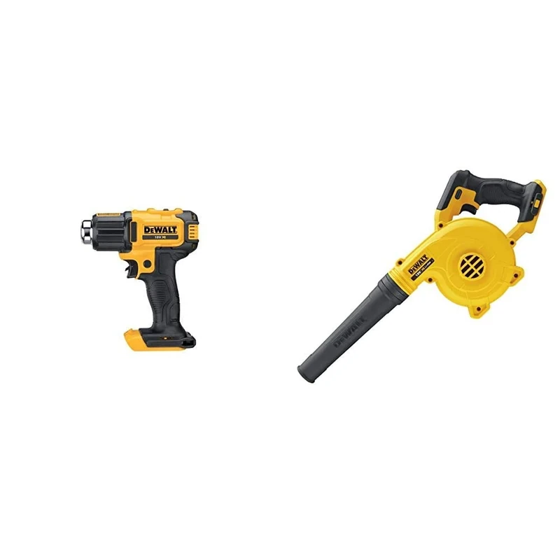 DEWALT DCE530N-XJ Cordless hot air Gun, 18V (Base), Black/Yellow & DCV100-XJ 18 V Li-Ion XR Compact Cordless Blower - Bare Unit
