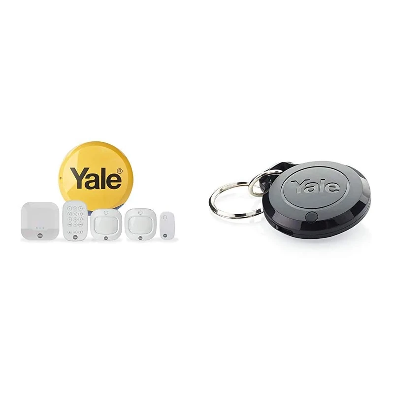 Yale IA-320 Smart Home Alarm, White - Sync Alarm Key Fob - 200m Range - Compatible with Alexa & Google Assistant