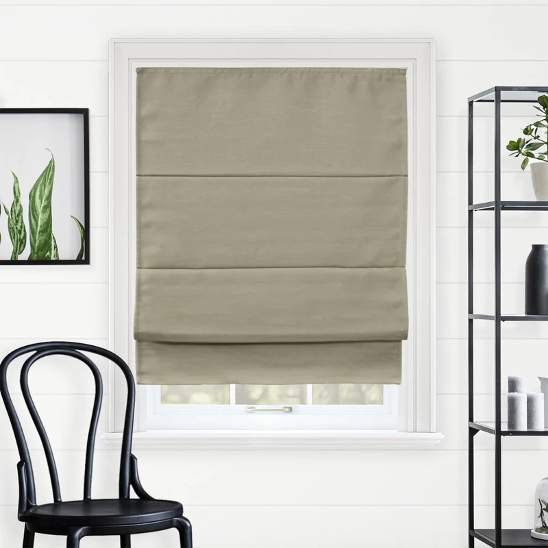 CHICOLOGY Roman Shades for Windows, Roman Window Shades, Roman Shades, Blackout Shades, Window Treatments, Window Shades for Home, Window Shade, 27" W X 64" H, Del Mar Sandscastle (Blackout)