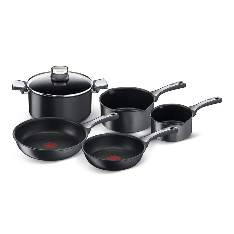 Tefal Unlimited On Induction 5 Piece Pots & Pans Set (saucepans 16/20cm Stewpot 24cm frypans 22/26 cm) G25990AZ