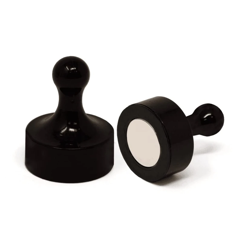 Black Jumbo Skittle Magnets - Office & Fridge (29mm dia x 38mm tall) (Pack of 100)