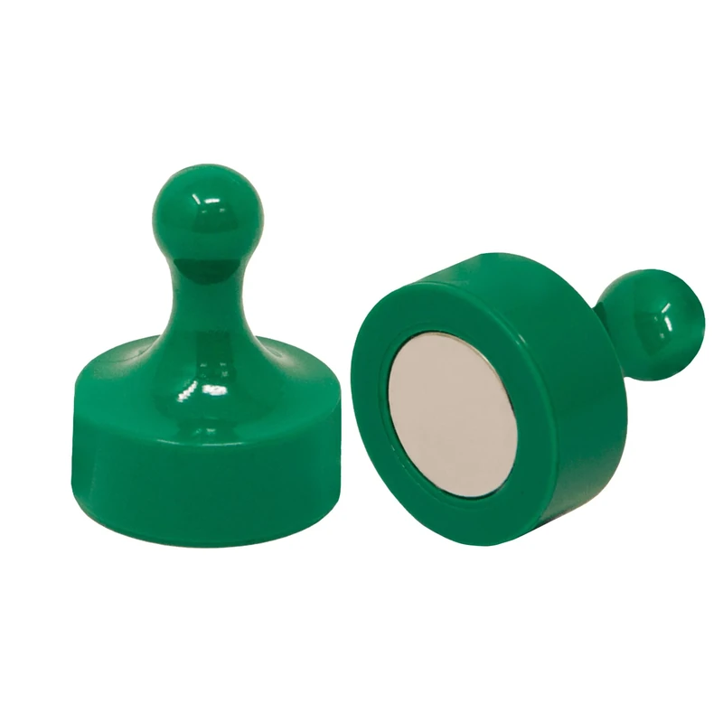 Green Jumbo Skittle Magnets for Fridge, Office, Whiteboard, Noticeboard, Filing Cabinet - 29mm dia x 38mm tall - Pack of 50
