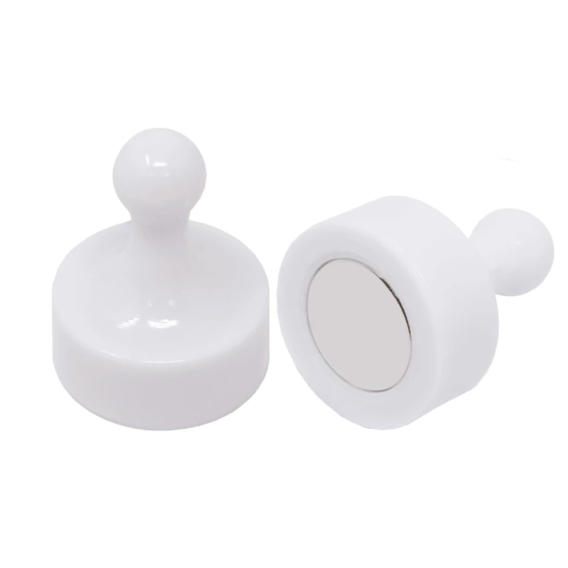 White Jumbo Skittle Magnets for Fridge, Office, Whiteboard, Noticeboard, Filing Cabinet - 29mm dia x 38mm tall - Pack of 10