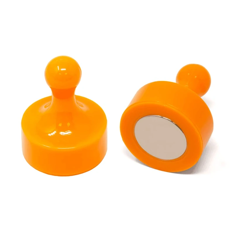 Orange Jumbo Skittle Magnets for Fridge, Office, Whiteboard, Noticeboard, Filing Cabinet - 29mm dia x 38mm tall - Pack of 50 - Image 1
