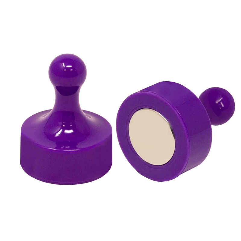 Purple Jumbo Skittle Magnets for Fridge, Office, Whiteboard, Noticeboard, Filing Cabinet - 29mm dia x 38mm tall - Pack of 100