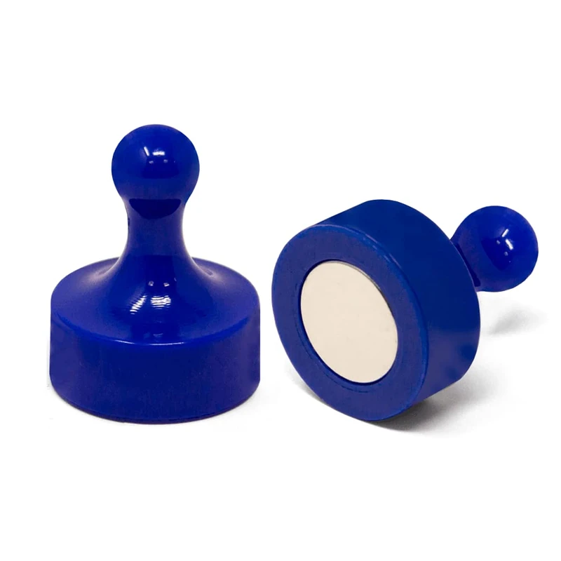 Blue Jumbo Skittle Magnets for Fridge, Office, Whiteboard, Noticeboard, Filing Cabinet - 29mm dia x 38mm tall - Pack of 10