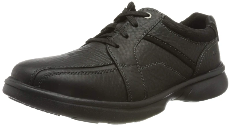 Clarks Men's Bradley Walk Oxford shoe, Black Black Tumbled Leather, 11.5 UK