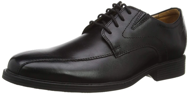 Clarks Men's Whiddon Pace Oxford Flat, Black Black Leather, 12 UK (47 EU)