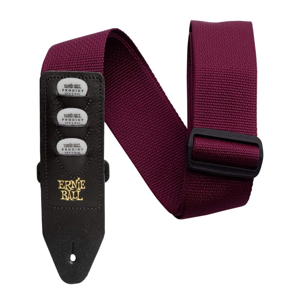 Ernie Ball Burgundy Polypro Pickholder Strap