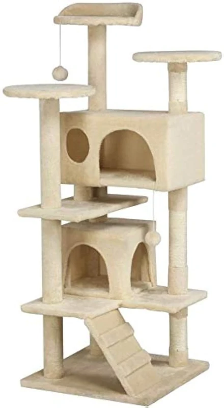 CA&T P.J Pet Products Ultimate Cat Play Tower and Scratching Post - One Size (Double Den)