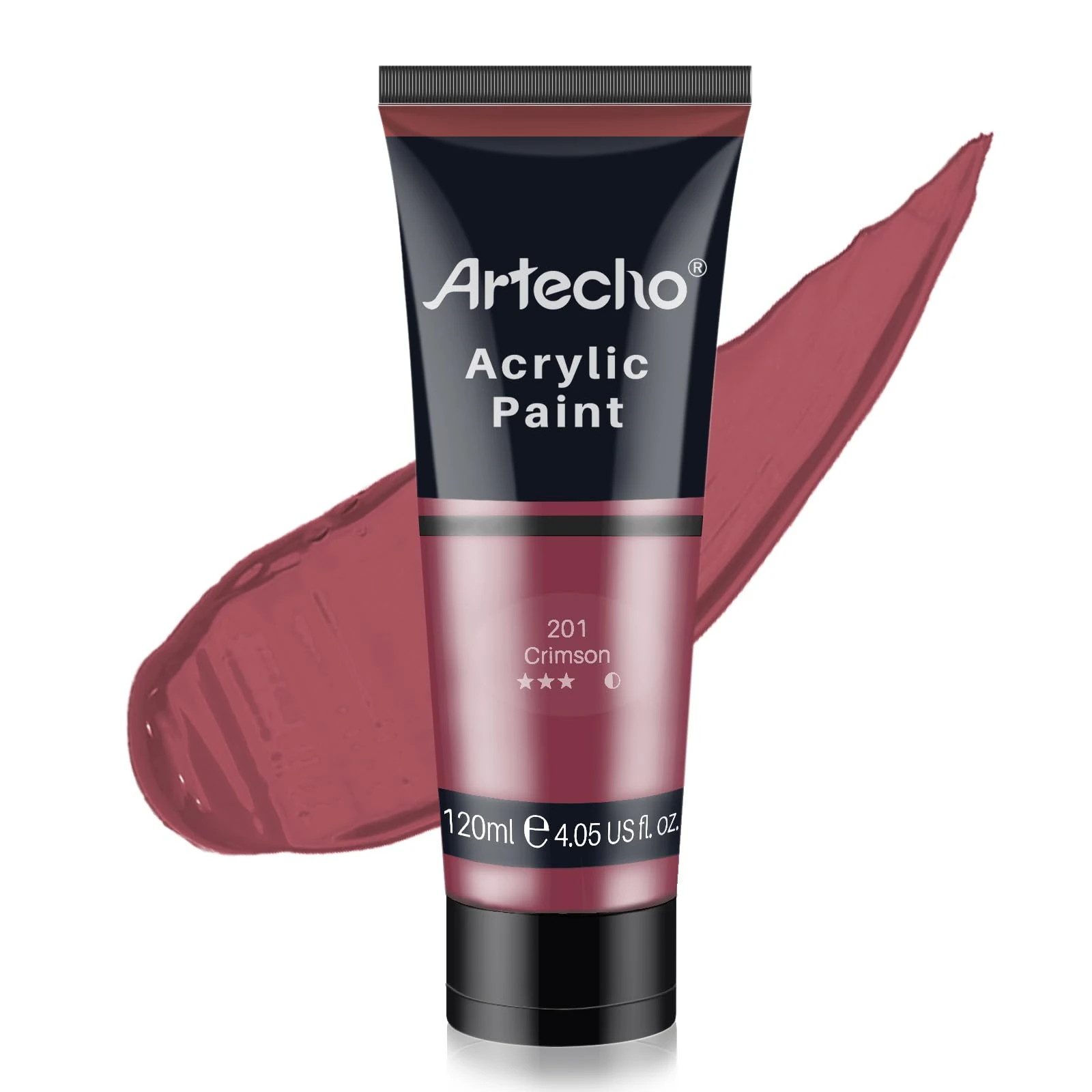 Artecho Professional Acrylic Paint, Crimson Red (120ml / 4.05oz) Tubes, Art Craft Paints for Canvas Painting, Rock, Stone, Wood, Fabric, Art Supplies for Professional Artists, Adults