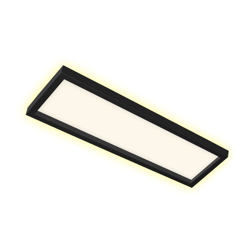BRILONER Leuchten - LED Ceiling Light, Ceiling lamp, Includes backlighting, 22 watt, 3,000 lumens, 3,000 Kelvin, White-Black, 582x202x41mm (LxWxH)