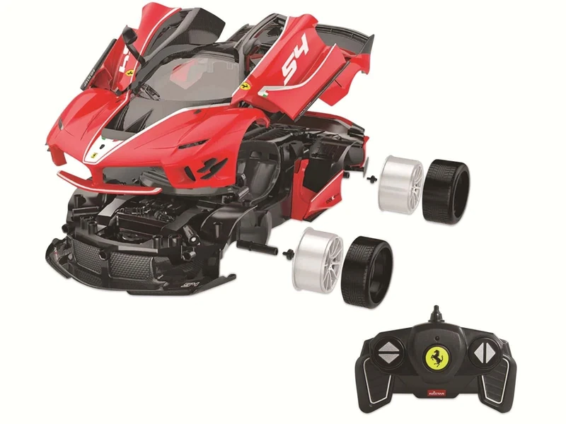 JAMARA Ferrari FXX K EVO 403115 1:18 2.4 GHz Kit - Parts are Plugged in, No Tools or Gluing Required, Detailed Interior, Doors Manual Open, Red