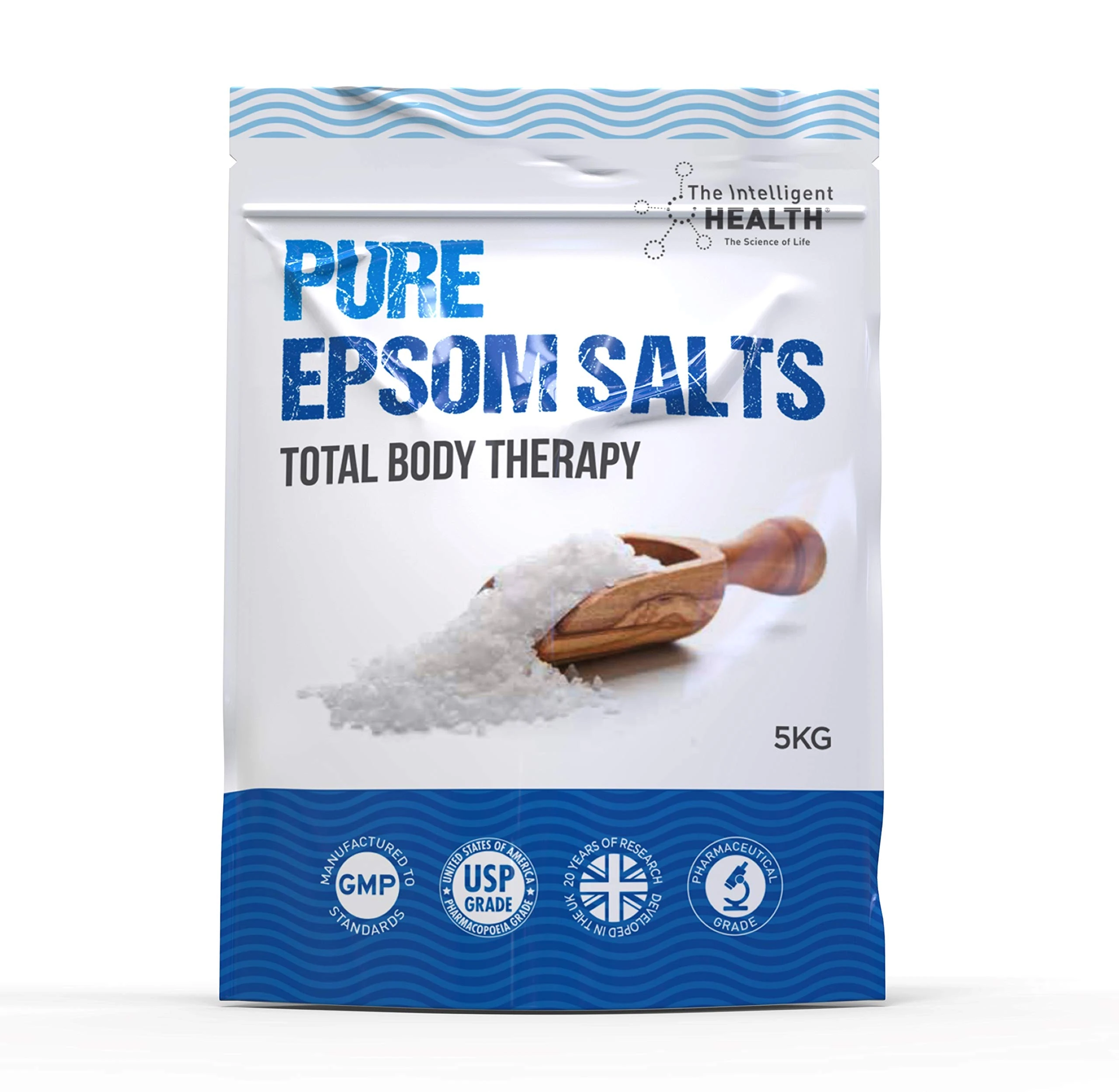 The Intelligent Health Epsom Bath Salts - 100% Pure Epsom Salts, Our Magnesium Sulphate are Premium for Men and Women, and Bath Salts for Muscle Soak - Epsom Salts 5kg